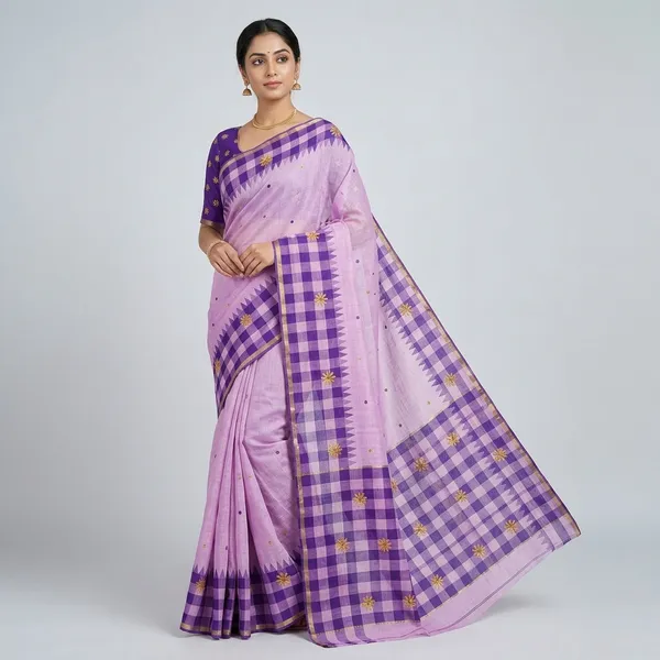 Purple_Cotton_Linen_Saree_For_Women