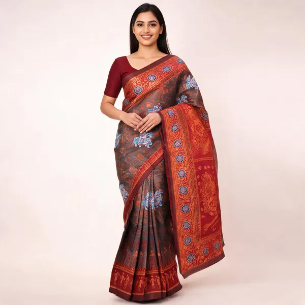 Brown_Banarasi_Art_Silk_Saree_For_Women