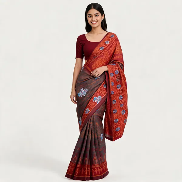 Brown_Banarasi_Art_Silk_Saree_For_Women