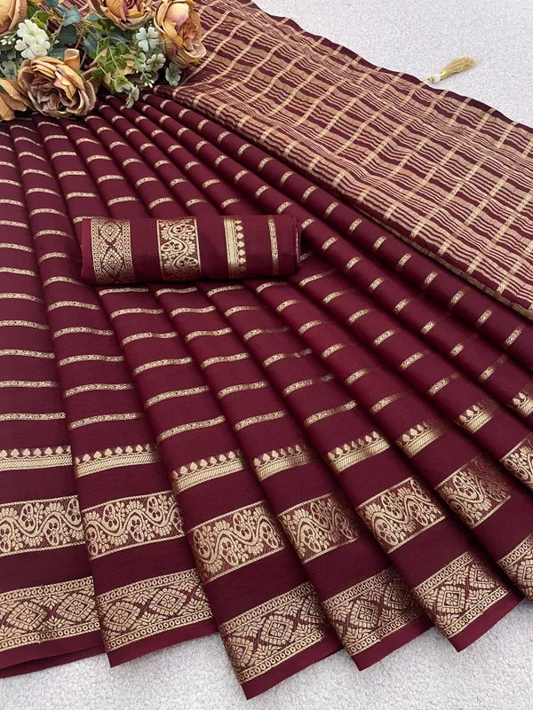 Maroon_Crepe_Silk_Saree_For_Women