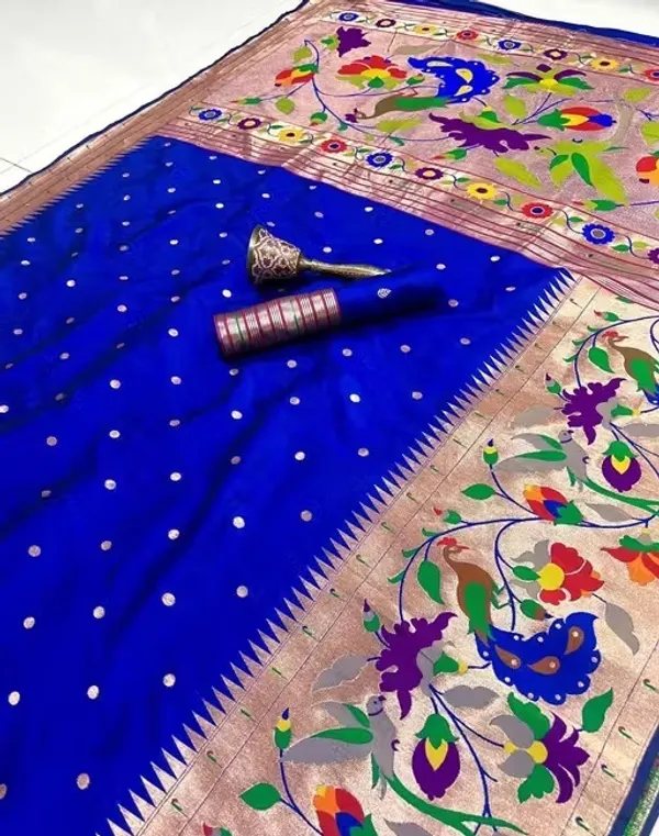 Blue_Paithani_Banarasi_Silk_Saree_For_Women