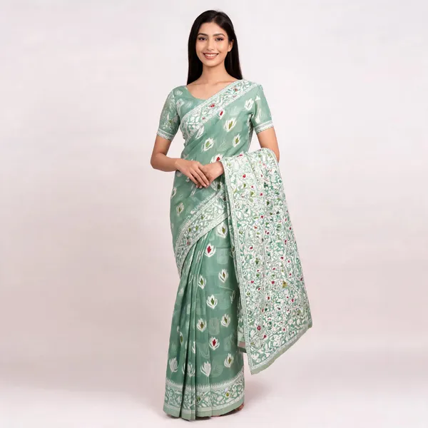 Mint_Green_Banarasi_Cotton_Silk_Saree_For_Women
