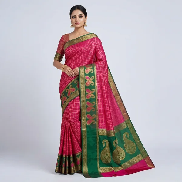 Pink_Kanjeevaram_Banarasi_Silk_Saree_For_Women