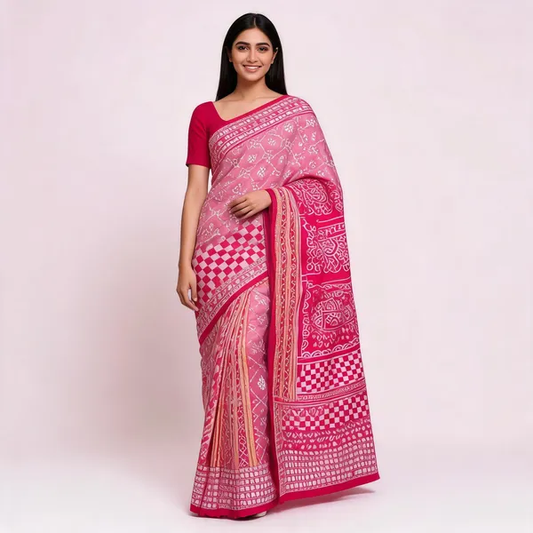 Pink_Soft_Sambalpuri_Silk_Saree_For_Women