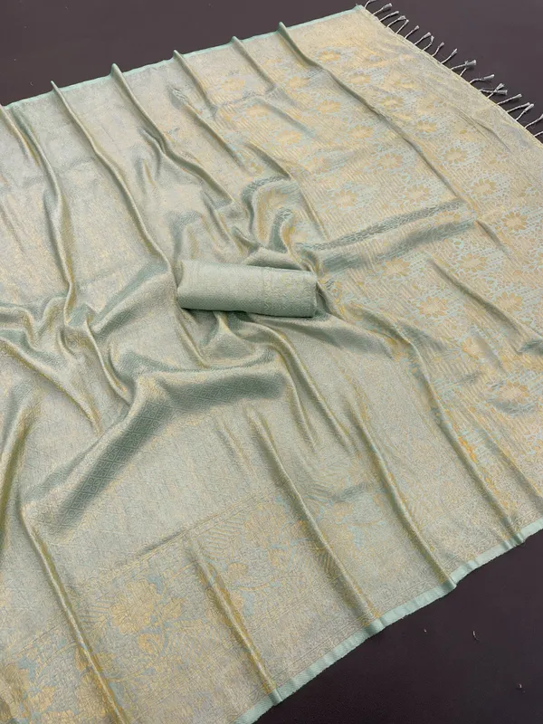 Mint_Green_Softy_Banarasi_Saree_For_Women