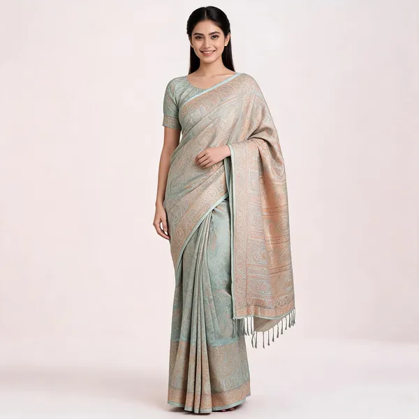 Mint_Green_Softy_Banarasi_Saree_For_Women