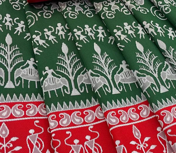 Sambalpuri_Banarasi_Silk_Kanjeevaram_Saree_Traditional_Party_Wear_beautifully_crafted_with_traditional_weaving_with_Tassels_Latkan_and_Blouse_Piece