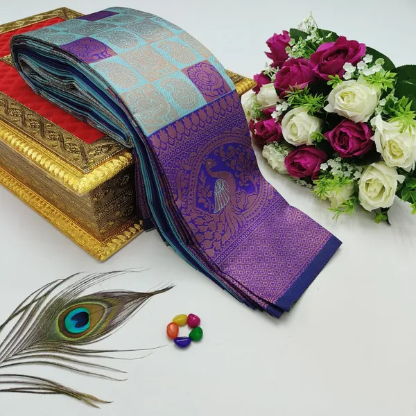Sky_Blue_Kanjeevaram_Banarasi_Silk_Saree_For_Women