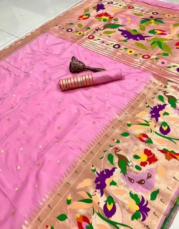 Pink_Paithani_Banarasi_Silk_Saree_For_Women