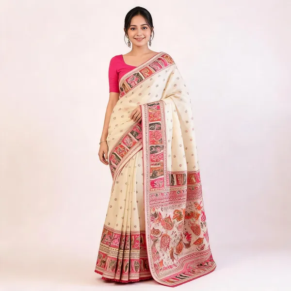 Cream_Pashmina_Soft_Kanjeevaram_Silk_Saree_For_Women