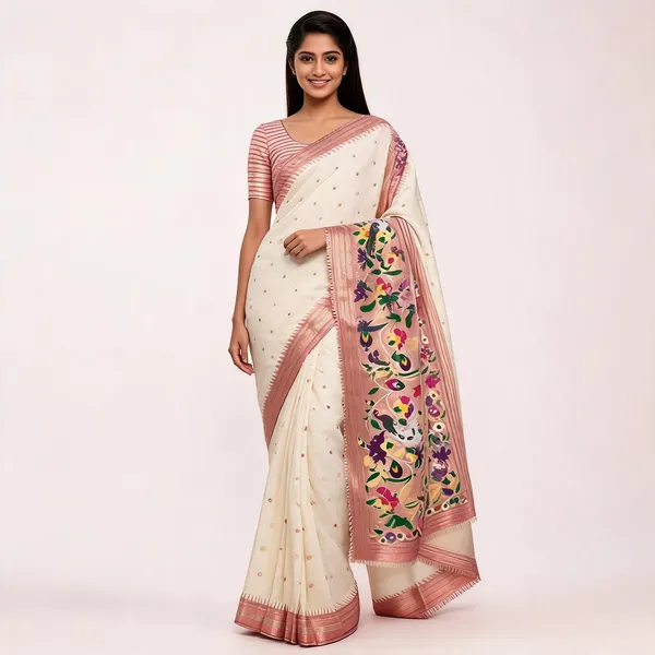 White_Pashmina_Soft_Kanjeevaram_Silk_Saree_For_Women