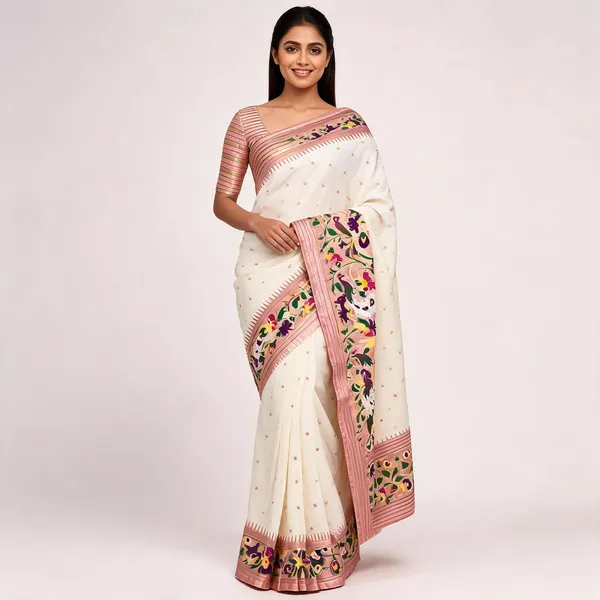 White_Pashmina_Soft_Kanjeevaram_Silk_Saree_For_Women