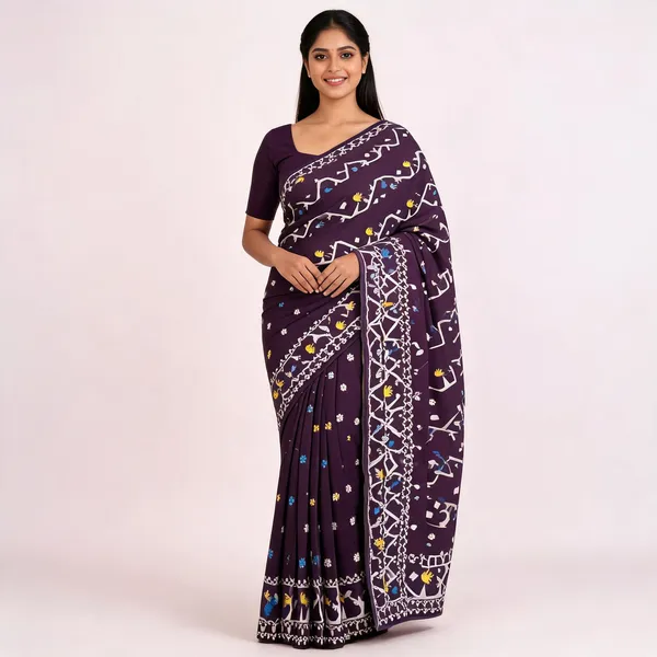 Purple_Soft_Kanchipuram_Litchi_Korvai_Silk_Saree_For_Women