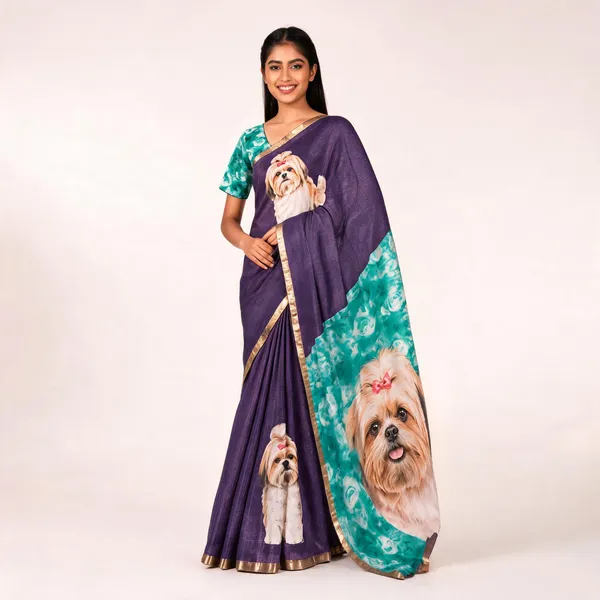 Purple__Cotton_Linen_Saree_For_Women