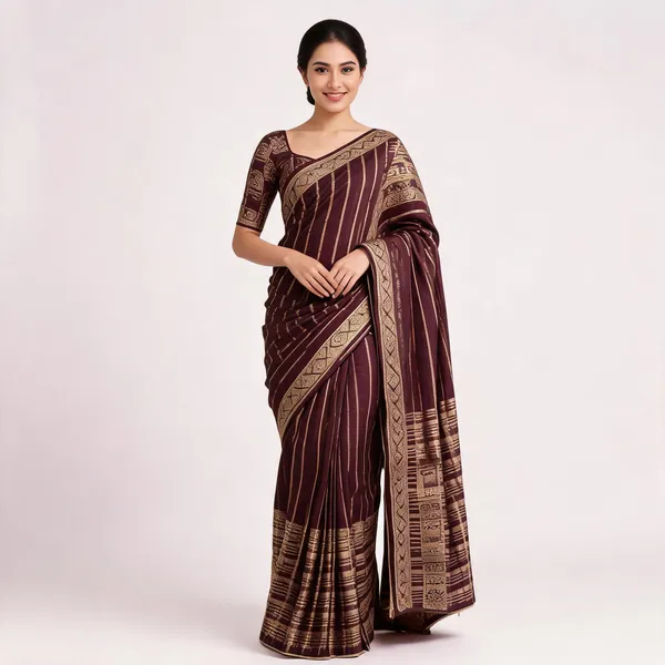Maroon_Crepe_Silk_Saree_For_Women