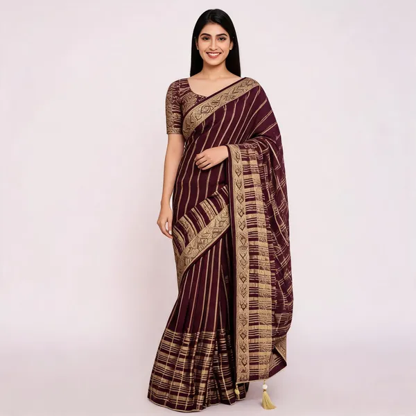 Maroon_Crepe_Silk_Saree_For_Women