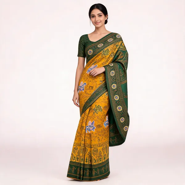 Yellow_Banarasi_Art_Silk_Saree_For_Women