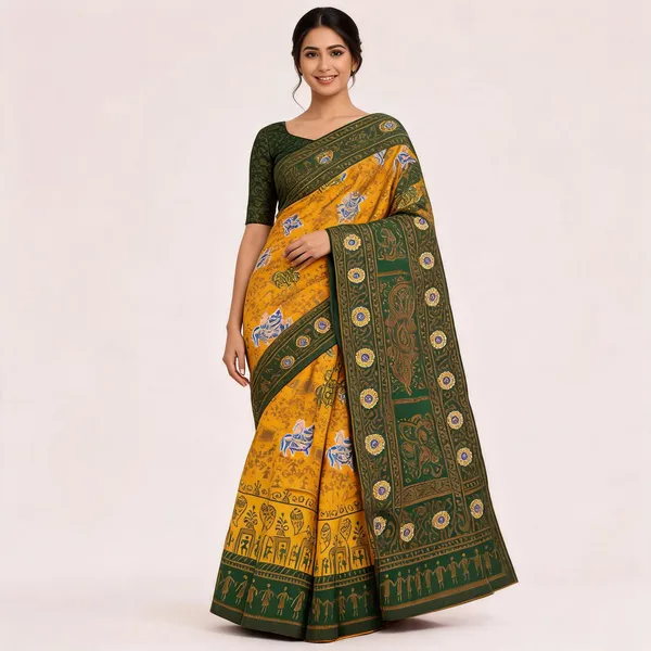 Yellow_Banarasi_Art_Silk_Saree_For_Women