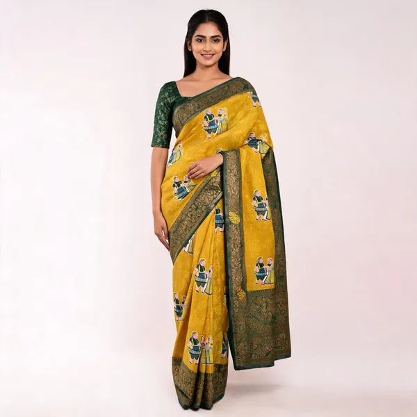 Yellow_Banarasi_Art_Silk_Saree_For_Women