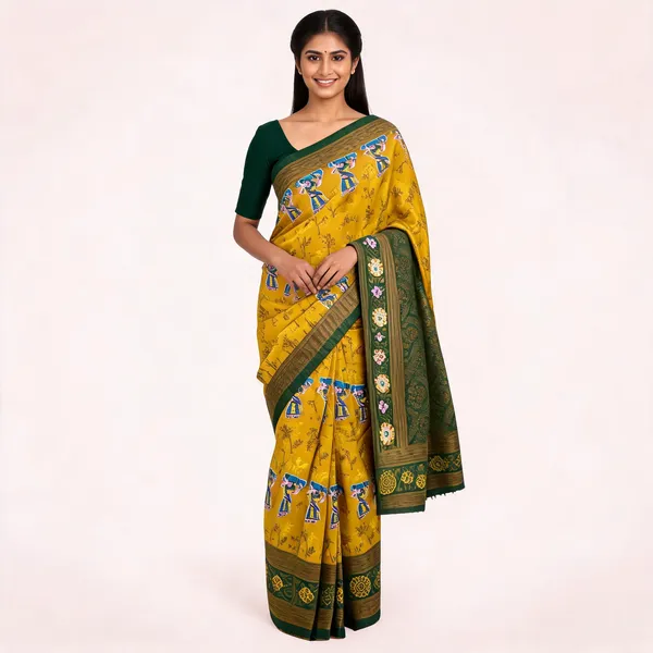 Yellow_Banarasi_Art_Silk_Saree_For_Women