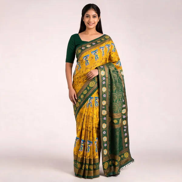Yellow_Banarasi_Art_Silk_Saree_For_Women