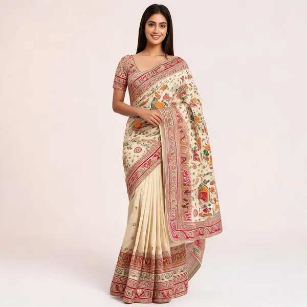 Cream_Pashmina_Soft_Kanjeevaram_Silk_Saree_For_Women