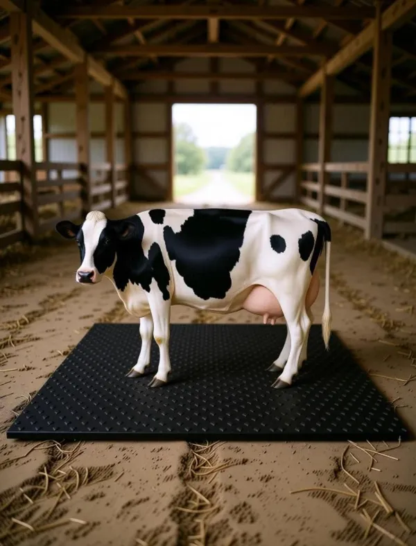 SWARAN_GOKUL_Rubber_Textured_Anti_Slip_Cattle_Mat_8*5_Size_30mm_heavy_Thikness_Cow_Mat,Gym_Mat,_outdoor_mat