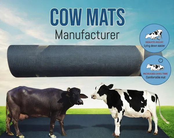 YUVRAJ_Black_Size_8*5ft_25mm_Rubber_Anti_Fatigue_Livestock_Mat