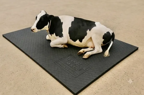 YUVRAJ_Black_Size_8*5ft_25mm_Rubber_Anti_Fatigue_Livestock_Mat