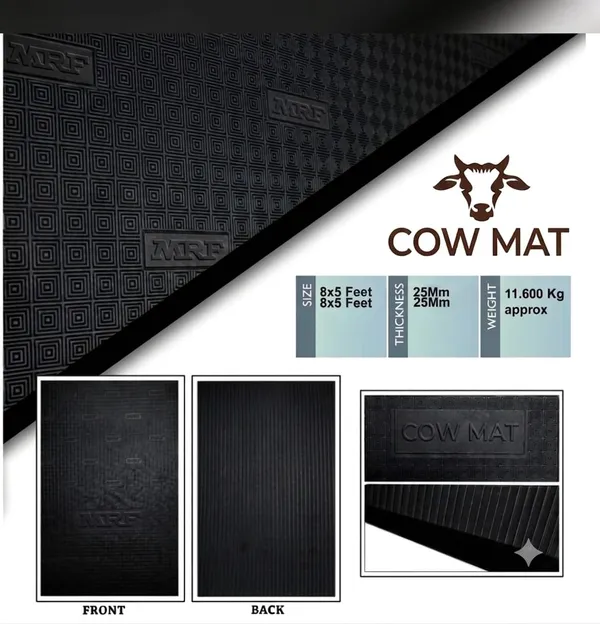 MRF_BLACK_Heavy_Duty_Rubber_Cow_Mat_(8x5_Feet,_25mm_Thickness)