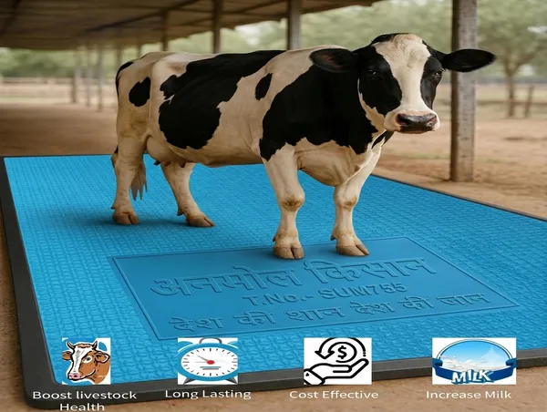 ANMOL_किसान_Blue_Multi_Layer_Rubber_Cattle_Mat_8X5_Ft_30Mm