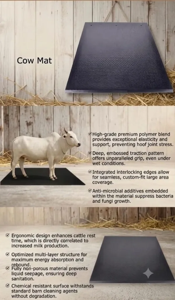 SWARAN_GOKUL_Rubber_Textured_Anti_Slip_Cattle_Mat_8*5_Size_30mm_heavy_Thikness_Cow_Mat,Gym_Mat,_outdoor_mat
