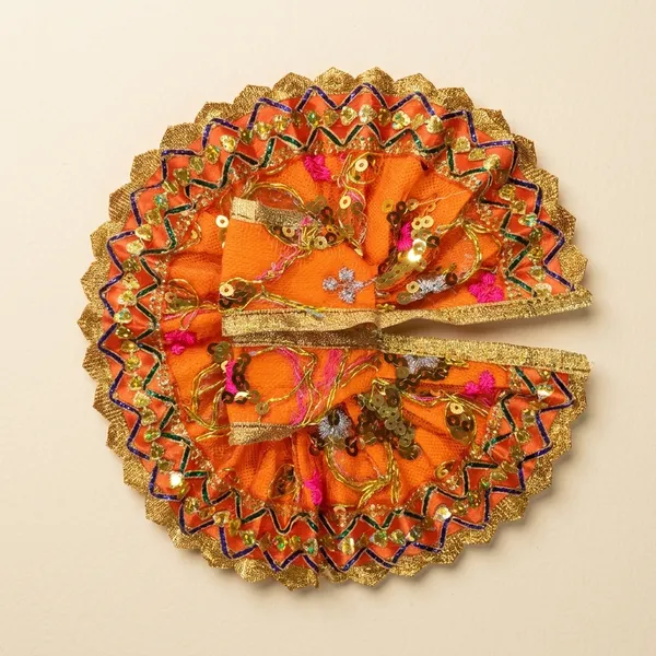 Laddu_Gopal_Poshak_Combo_Set_Size_3_-_3pc_Dress_And_1pc_Mukut_Mala_Jewellery_Set_Assorted_Colors,_Same_Design
