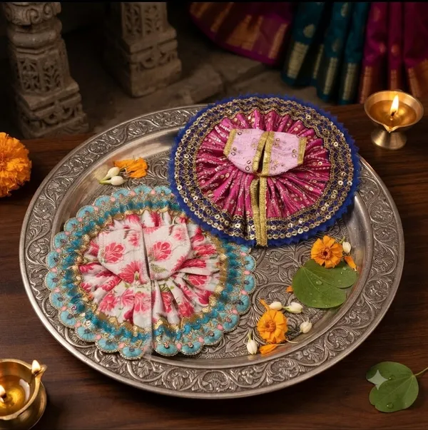 Premium_Laddu_Gopal_Combo_Set_-_2_Pcs_Designer_Poshak,_1_Pc_Mukut_Mala_Jewellery_Set,_And_1_Pc_Velvet_Asan_6_Size_Colors_May_Vary,_Design_Same