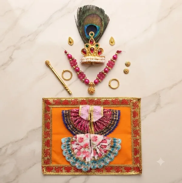Premium_Laddu_Gopal_Combo_Set_-_2_Pcs_Designer_Poshak,_1_Pc_Mukut_Mala_Jewellery_Set,_And_1_Pc_Velvet_Asan_6_Size_Colors_May_Vary,_Design_Same
