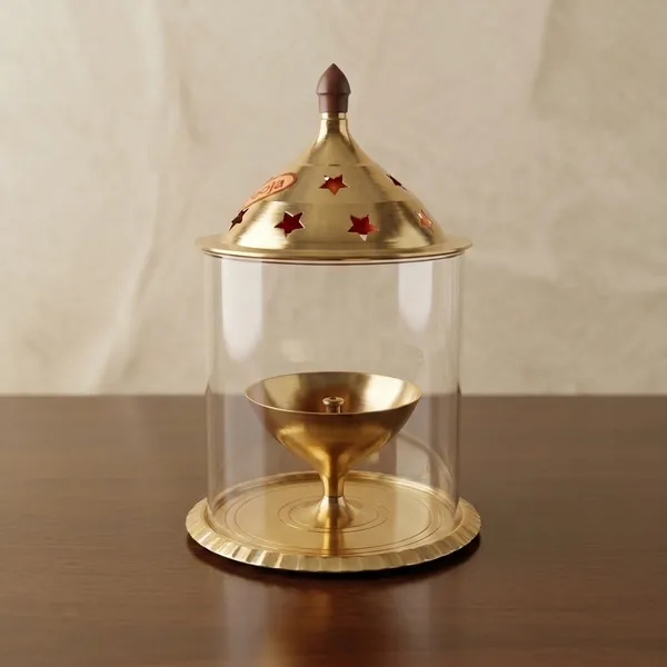 Brass_Akhand_Diya_with_Glass_Cover_Size_No._2_-_Premium_Borosilicate_Glass_Chaddar_Deepam,_10-12_Hours_Burning_Time_for_Puja_And_Festivals