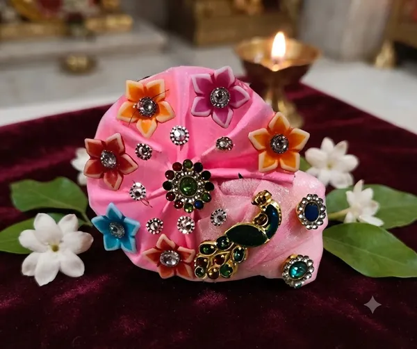 Laddu_Gopal_Poshak_Combo_Set_Size_6_-_2pc_Dress,_1pc_Mukut,_1pc_Mala,_1pc_Basuri_Assorted_Colors,_Matching_Design