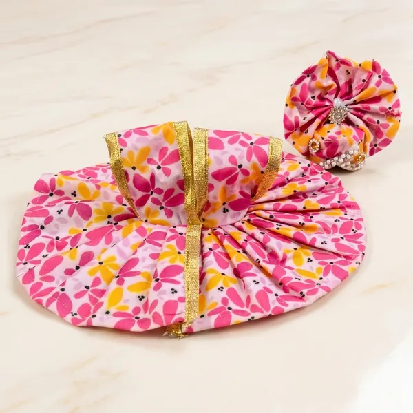 Premium_Cotton_Pink_Floral_Poshak_Set_with_Matching_Pagdi_for_Laddu_Gopal_Ji_Size_1_-_Pack_of_1