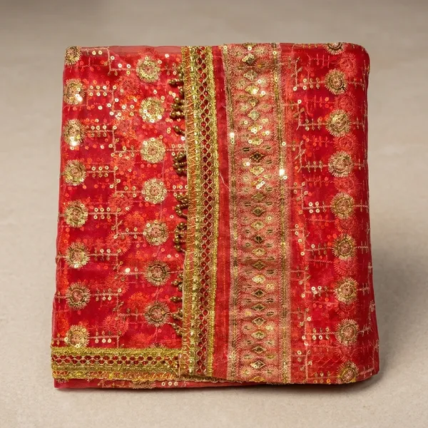 Elegant_Red_Sequin_Work_Bridal_Chunri_Multi-Purpose_Wedding_Dupatta_And_Pooja_Chunari_2m,_Pack_of_1