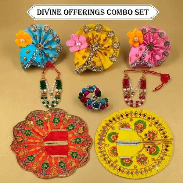 Laddu_Gopal_Poshak_Combo_Set_Size_5_-_Includes_2_Poshaks,_1_Mukut,_1_Mala,_and_1_Kada_Jodi_Assorted_Colors,_Same_Design