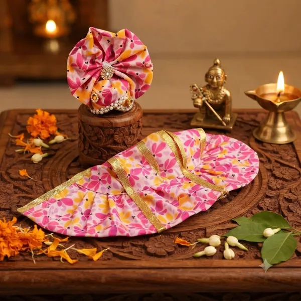 Premium_Cotton_Pink_Floral_Poshak_Set_with_Matching_Pagdi_for_Laddu_Gopal_Ji_Size_5_Pack_of_1