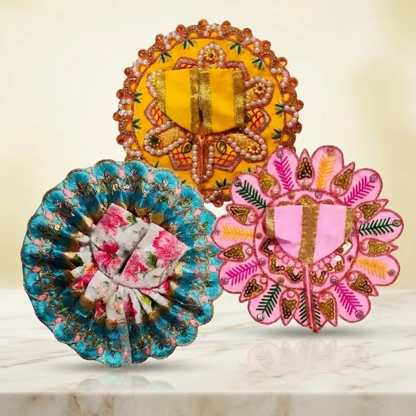 Pack_of_3_Pcs_Laddu_Gopal_Ji_Poshak_Combo_Size_2_Designer_Krishna_Dress_Set_Assorted_Colors,_Same_Design