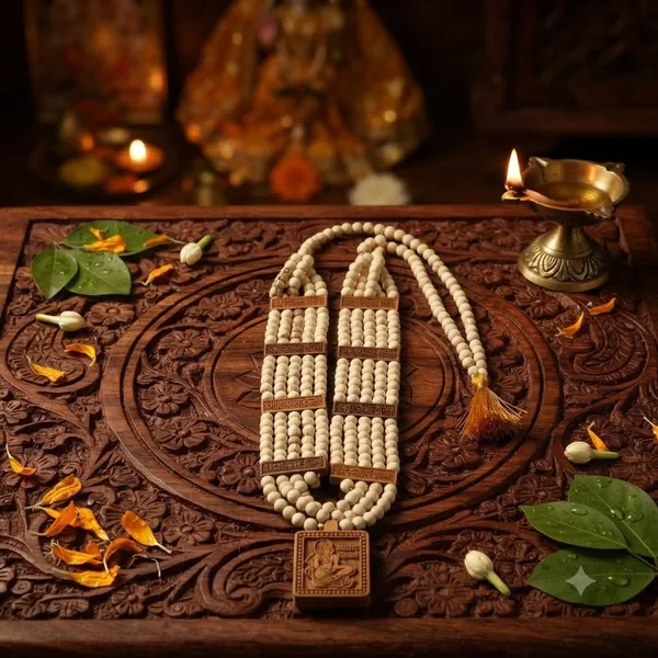 Original_Bageshwar_Dham_Sarkar_Tulsi_Patti_Kanthi_Mala_Premium_Quality_White_Bead_Tulsi_Necklace_with_Sitaram_Patti_And_Hanumanji_Locket_Pack_of_1pcs