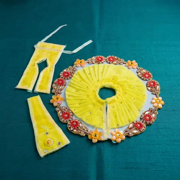 Laddu_Gopal_Dress_Size_5_Vibrant_Yellow_LG_Poshak_with_Scarf_And_2-Piece_Suit_Set_for_Kanha_Ji