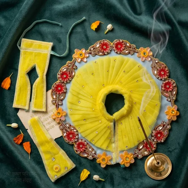 Laddu_Gopal_Dress_Size_5_Vibrant_Yellow_LG_Poshak_with_Scarf_And_2-Piece_Suit_Set_for_Kanha_Ji