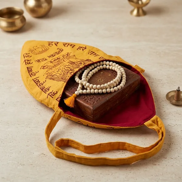 ISKCON_Style_Tulsi_Mala_and_Japa_Mala_Jholi_Combo_Set_Pack_of_2_-_Authentic_108_Beads_Tulsi_Holy_Basil_Rosary_with_Cotton_Chanting_Bag_for_Meditation_And_Prayer