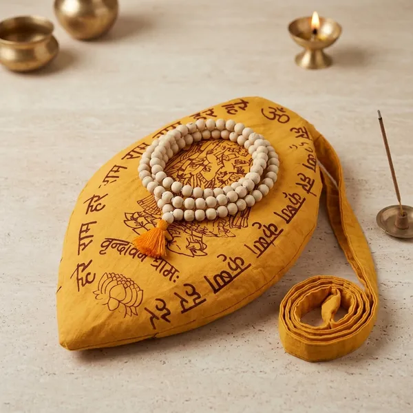 ISKCON_Style_Tulsi_Mala_and_Japa_Mala_Jholi_Combo_Set_Pack_of_2_-_Authentic_108_Beads_Tulsi_Holy_Basil_Rosary_with_Cotton_Chanting_Bag_for_Meditation_And_Prayer