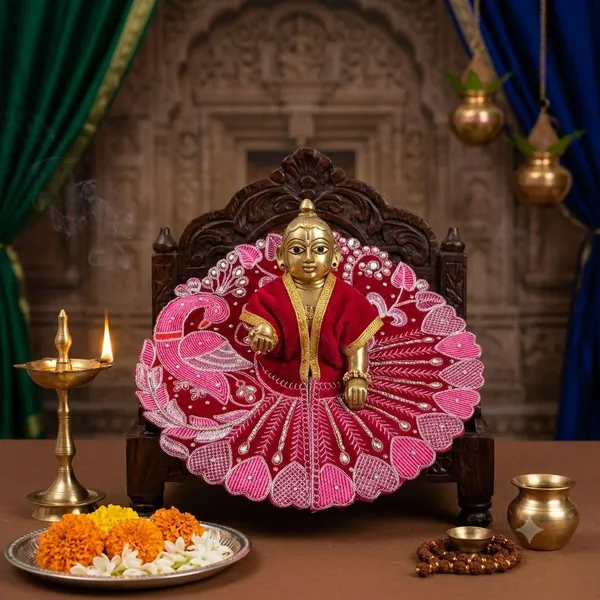 6_No._Laddu_Gopal_Poshak_Combo_Set_-_2pc_Dress,_1pc_Mukut,_1_Basuri,_1_Mala_Assorted_Colors,_Same_Design