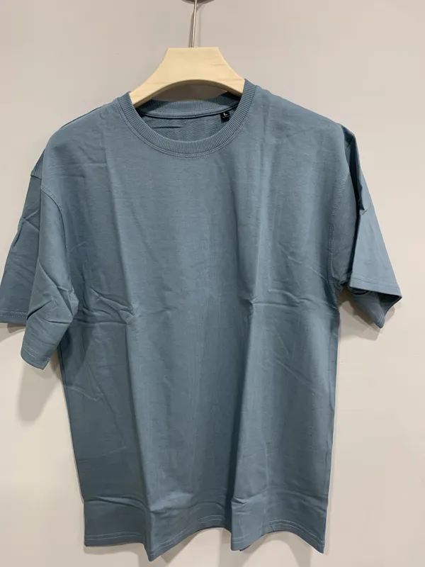 Slate_Blue_Cotton_Regular_Fit_T-Shirt_For_Men_And_Olive_Cotton_Blend
