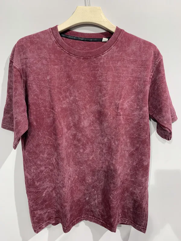 Blue_Cotton_Blend_Regular_Fit_T-Shirt_For_Men_And_Maroon_Cotton_Washed